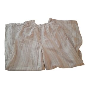 Gentle Fawn, Cream Striped Linen Blend Pants, Size Medium